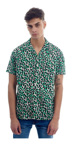 Camisa Fibrana Hombre Hawaiana Estampa Talles