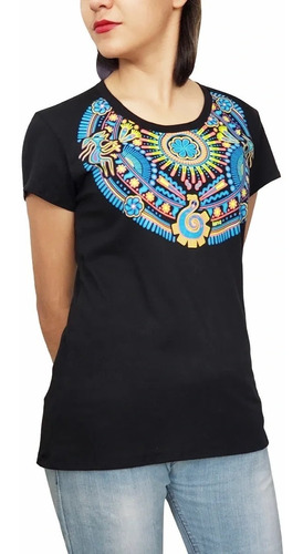 Playera Larva - Blusa Collar Huichol Hikuri Peyote