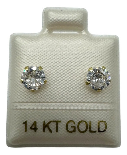 Aretes Bisel 14k Oro 5mm Zirconia Rosa Y Blanca, 2 Pz. | Meses sin interés