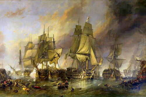 Cuadro Decorativo Batalla Naval De La Guerra De Trafalgar