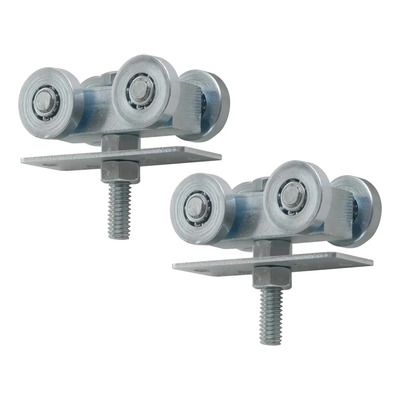 Kit 2 Carretillas Acero Puerta Hasta 300kg Lock® Riel 1400