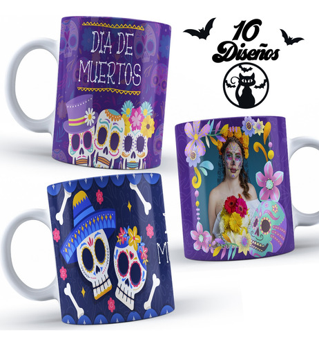 Plantillas Día De Muertos Cetrinas Para Tazas