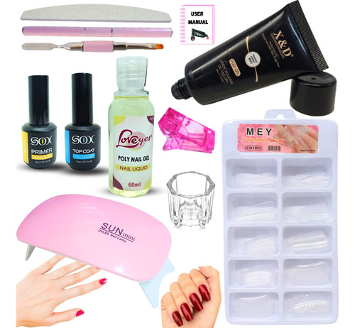 Kit Polygel Poligel Monomer Cabine Pincel Duplo Top Coat