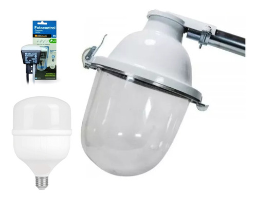 Luminaria C/ Lampara Led 60w Para Calle + Fotocontrol 1500w