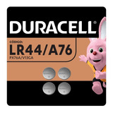 04 Pilhas Baterias Lr44 A76 Ag13 Alcalina Duracell 1 Cartela