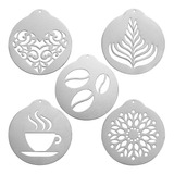 Pack 5 Plantillas Para Decorar Café Capuchino De Acero Inox.