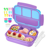 Lonchera Bento 4 Compartimientos Divisiones Niños Accesorios