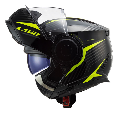 Capacete Ls2 Scope Ff902 Skid Preto Amarelo Brilho Robocop