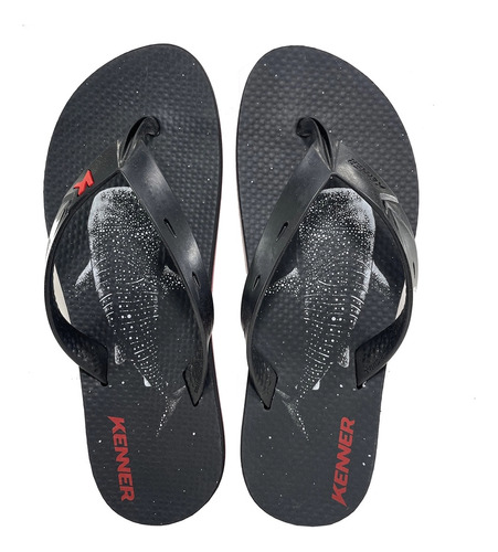 Chinelo Kenner New Summer Tubarao Baleia Dge 02 Preto Verm