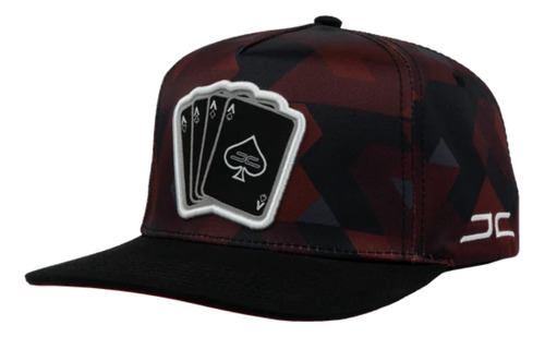 Gorra Jc Hats Poker Camo Burgundy Snapback 1694