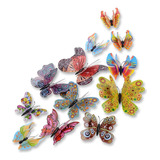 Vinilo Decorativo Pared 12 Un Mariposas Multicolor