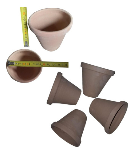 Macetas De Barro Cerámico De 10cm Ø, Pack De 10u.artesanales