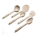 Set De 5 Utensillos Nylon Beige Areia