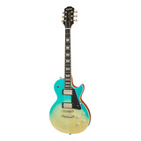 Guitarra Electrica EpiPhone Les Paul Lp Modern Figure Color Caribbean Blue Fade Material Del Diapasón Ébano