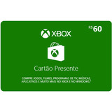 Cartão Xbox R$ 60 Reais Brasil Microsoft Xbox One Series