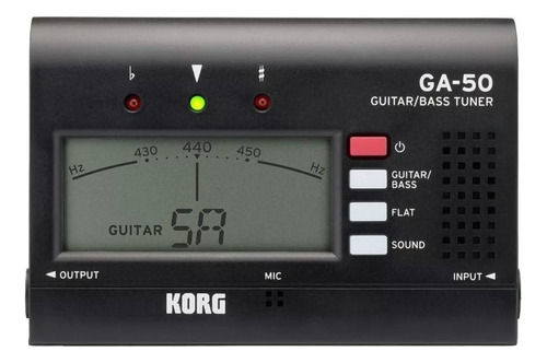 Afinador Para Guitarra Y Bajo Korg Ga-50 Portatil Negro