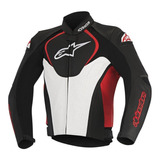 Chamarra Deportiva Moto Alpinestars Jaws Blanco/ Rojo Piel