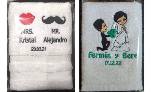 Recuerdos 70 Toallas Faciales 30x30 Bordadas Boda Inc Envío