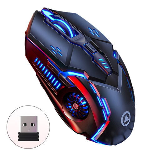 Mouse Gamer Juego Inalámbrico Recargable Silenciar A9 Negro