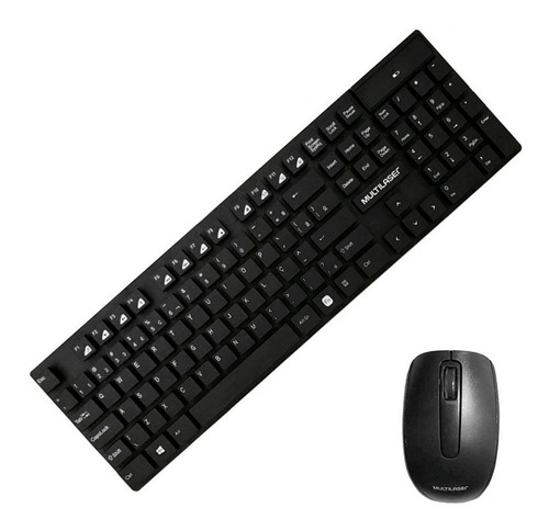 Kit Teclado E Mouse Sem Fio Multilaser Tc251 Preto 2.4ghzusb