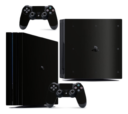 Skin Ps4 Pro Compatível Playstation Brilho Cor Black Piano