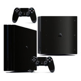 Skin Ps4 Pro Compatível Playstation Brilho Cor Black Piano