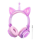 Lobkin Auriculares Unicornio Niños, Auriculares Oreja Gato Y