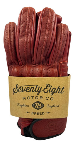 Guantes De Piel Para Moto Speed 78 Motor Co Cherry Red