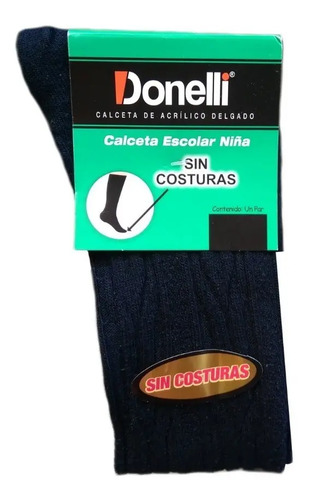 Calcetas Escolares Donelli Tela Delgada 6a8años Pack 2pares