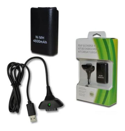 Kit Carga Y Juega Bateria Pila Xbox 360 De Cargador Control