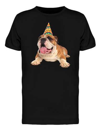 Bulldog Inglés Con Gorro De Cumpleaños Camiseta De Hombre