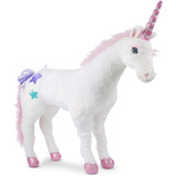 Unicornio Gigante De Peluche Felpa Melissa & Doug Blanco