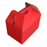 25 Cajas De Cartón Lonchera, Boxlunch De 18x12x11.5 Cm Rojo