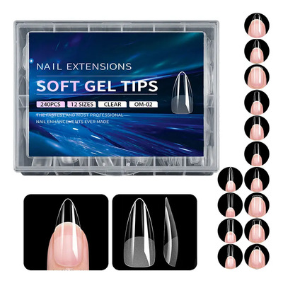 Unas Postizas Soft Gel Tip Tips Softgel Press On Nails Impress Decoradas Diferentes Modelos Y Tamaños Blanco Om-02 | Meses sin interés