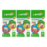 Kit 3 Lavitan Kids Mastigavel Vitamina Infantil Com 60cp