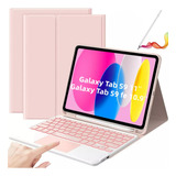 Funda+teclado Táctil Con Ñ+lápiz Para Galaxy Tab S9/s9fe