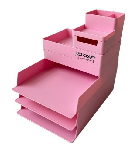 Organizador Set Apilable De Escritorio 6 Piezas Ibi Craft