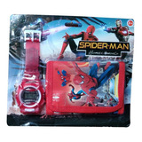 Combo Billetera Y Reloj De Hombre Araña Avengers Vengadores