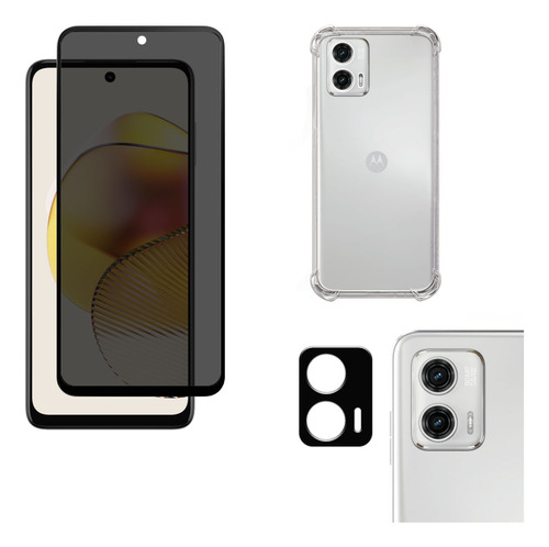 Kit Para Moto G73 Película Privativa 3d + Capa + Câmera 3d