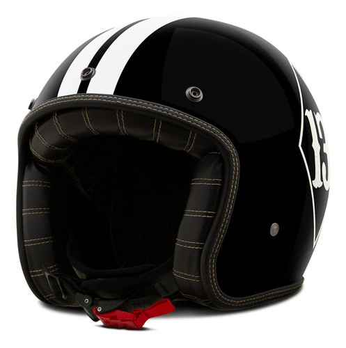 Capacete Racer Custom Urbano Forro Couro Sint Inmetro Dot