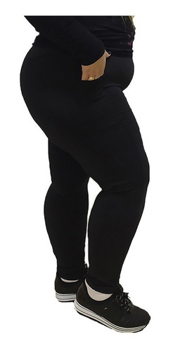 Legging  Extra Cintura Alta Plus Size Com Bolso Celular