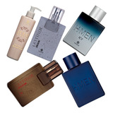 Kit 4 Perfume Masculino + Hidratante Para Tatuagem.