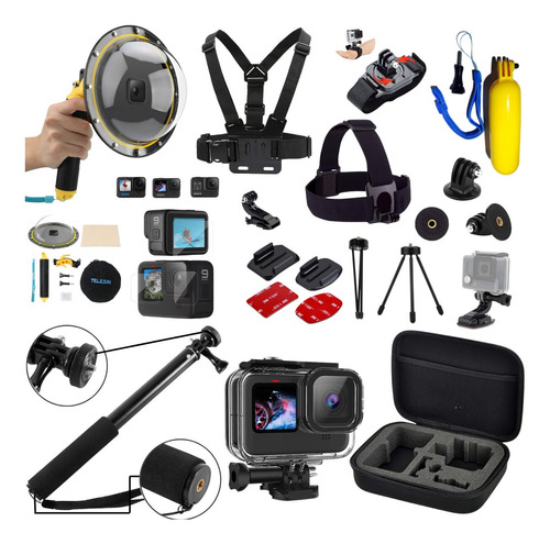 Kit Caixa Estanque Dome Película Gopro Hero 11 Black Acessor