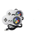 Kit 2 Controles Nintendo Usb Snes Pc Tv Box Game Retrô