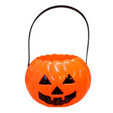 Caramelera Calabaza Balde Plastico Duro Halloween Cotillon