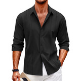 Camisas De Playa Casuales De Manga Larga Con Guayabera Cuban