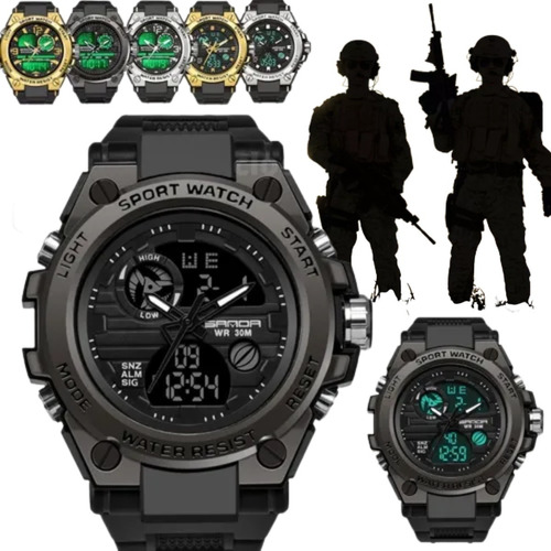 Relógio Masculino Sanda 6024 Militar Prova D'agua Original 