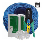 Bobina Cable Utp Cat 6 305m+100 Rj45 Cat6+tester+ Pinzas Kit