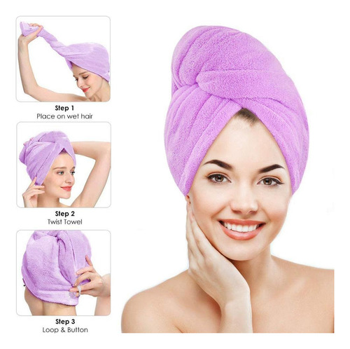 Turbante Toalla Cofia Para El Cabello Microfibra