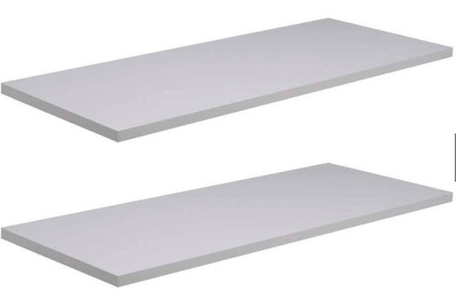 2 Prateleiras 40x30 Mdf Branco + Suporte Flutuante Invisível